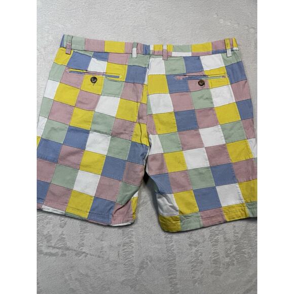 Kiel James Patrick Whaley Preppy Patchwork Shorts W40 Madras Colorblock Classic - Picture 5 of 9